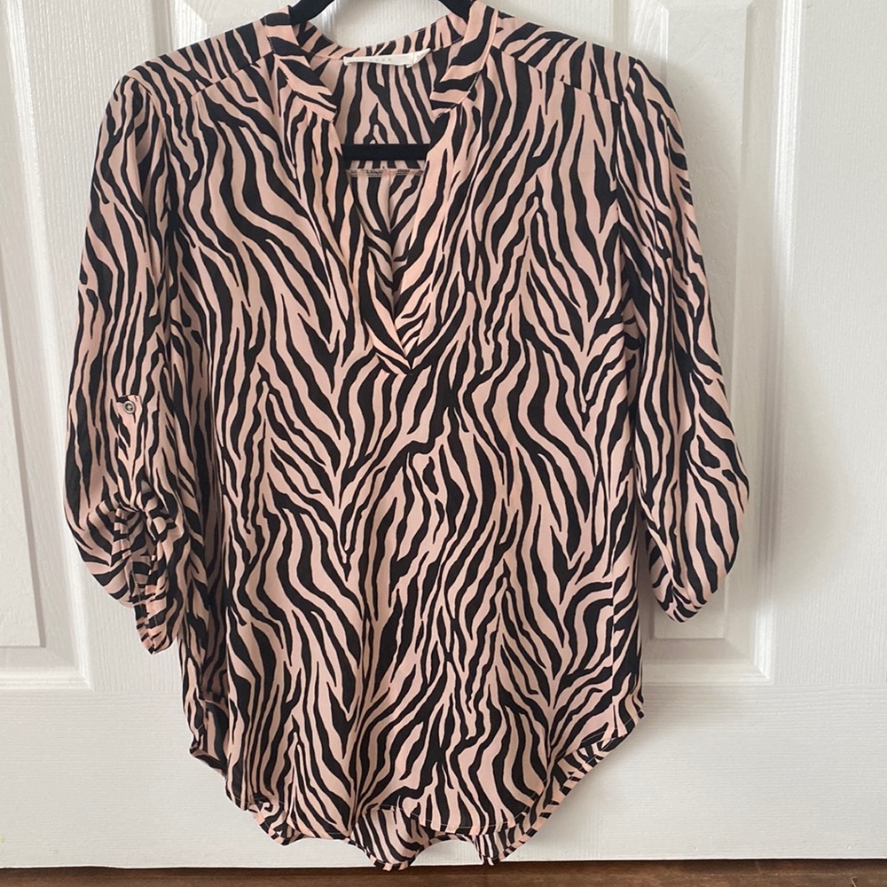 Lush Blouse Zebra Pink Black size Small